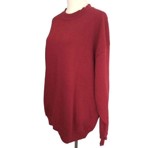 Vintage 90s Jerzees Blank Sweatshirt Pullover 2X Red 2XL USA Mens Womens Fleece. - Picture 5 of 15